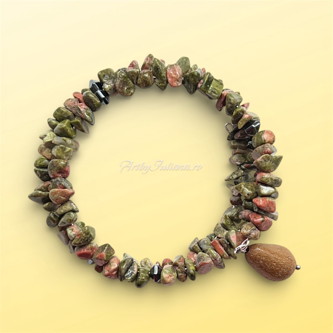 Brățară dubla pietre semiprețioase Început de primăvară - bijuterii - brățări - brățări din pietre semiprețioase - Artynos.ro