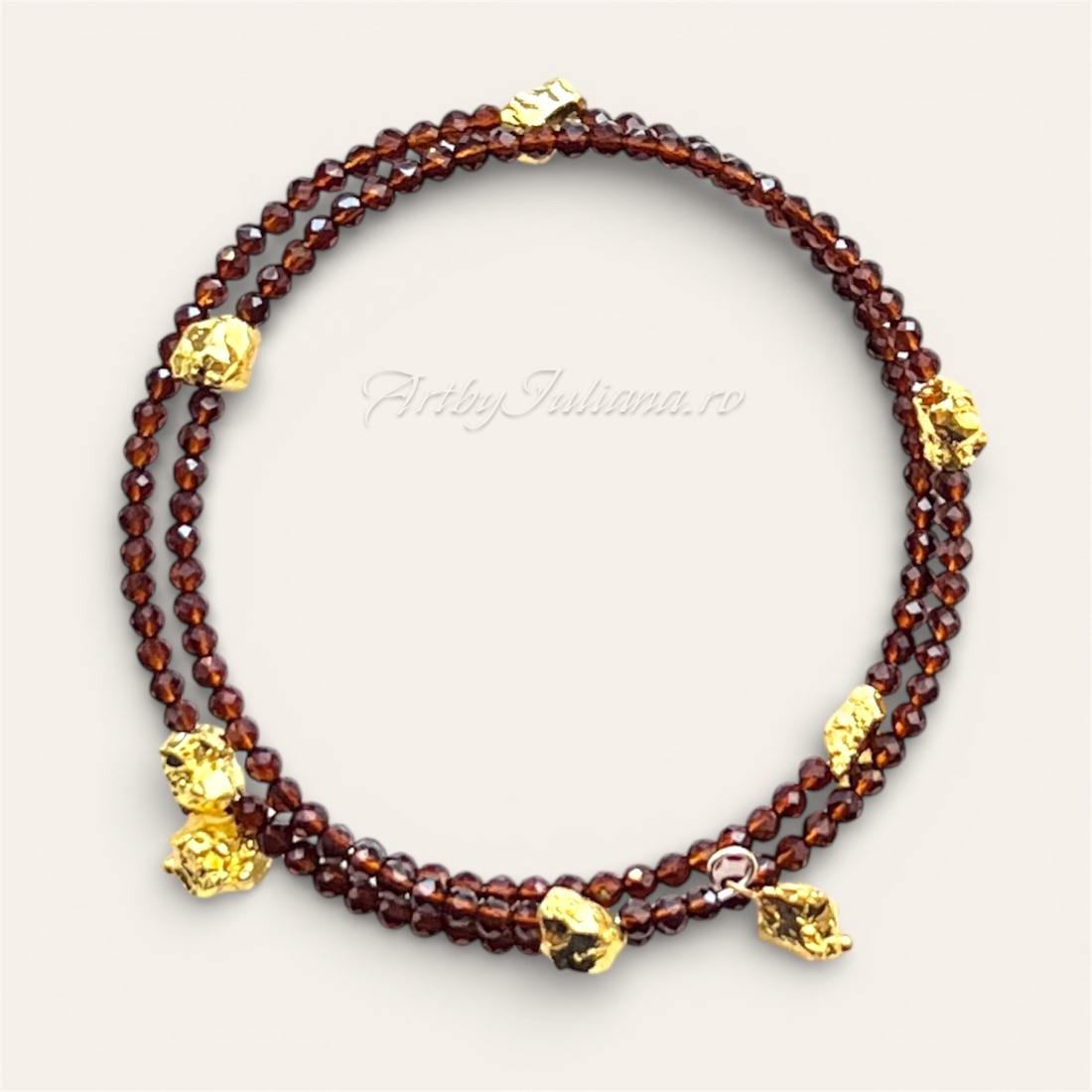 Brățară pietre semiprețioase �Comoară de aur - bijuterii - brățări - brățări din pietre semiprețioase - Artynos.ro