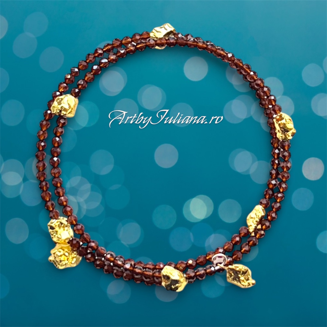 Brățară pietre semiprețioase �Comoară de aur - bijuterii - brățări - brățări din pietre semiprețioase - Artynos.ro