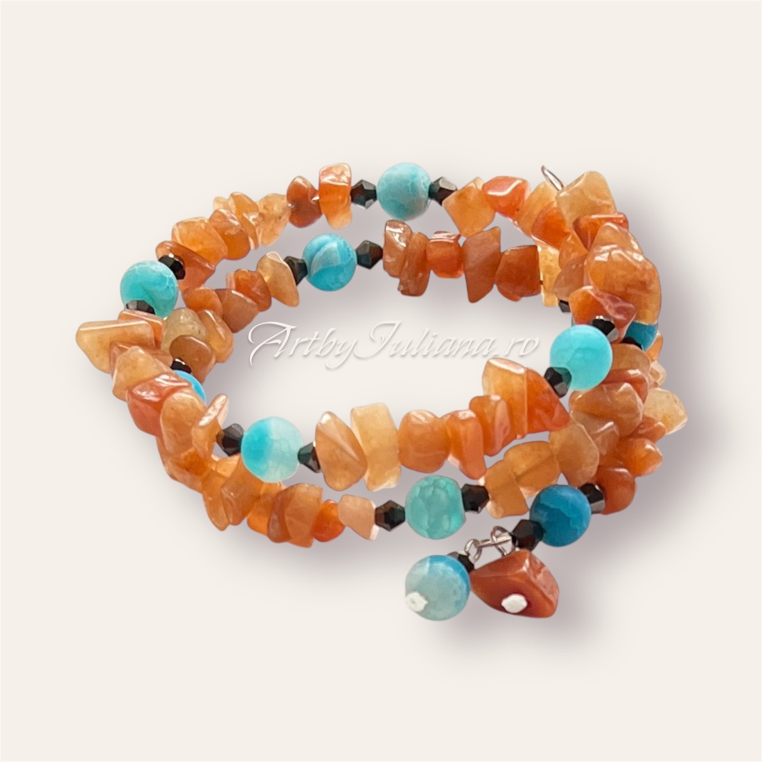 Brățară handmade pietre semiprețioase Tot ce ai nevoie este plaja - bijuterii - brățări - brățări din pietre semiprețioase - Artynos.ro