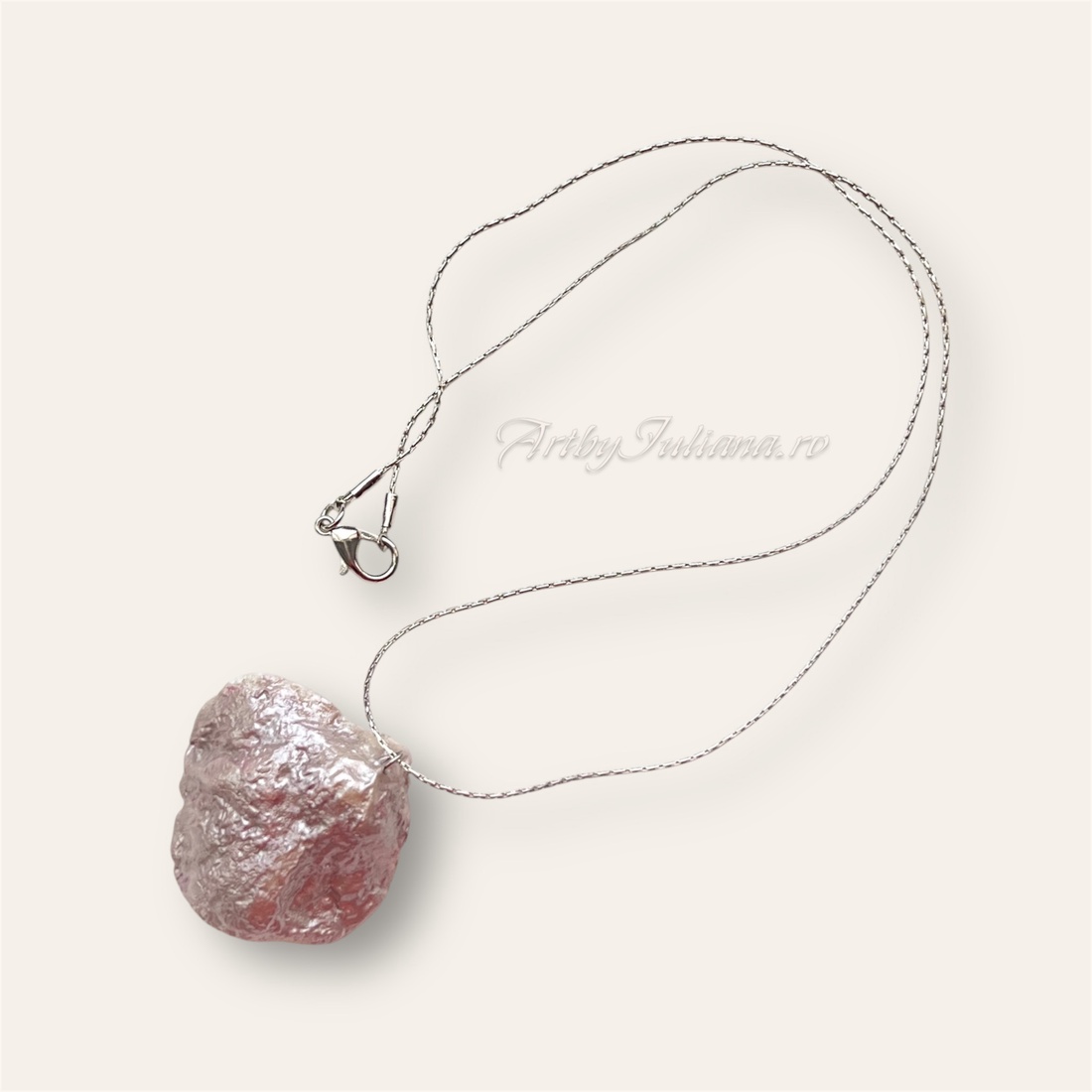 Pandantiv scoică naturală pe lanț oțel inoxidabil Poartă marea la gât - bijuterii - coliere - pandative - Artynos.ro