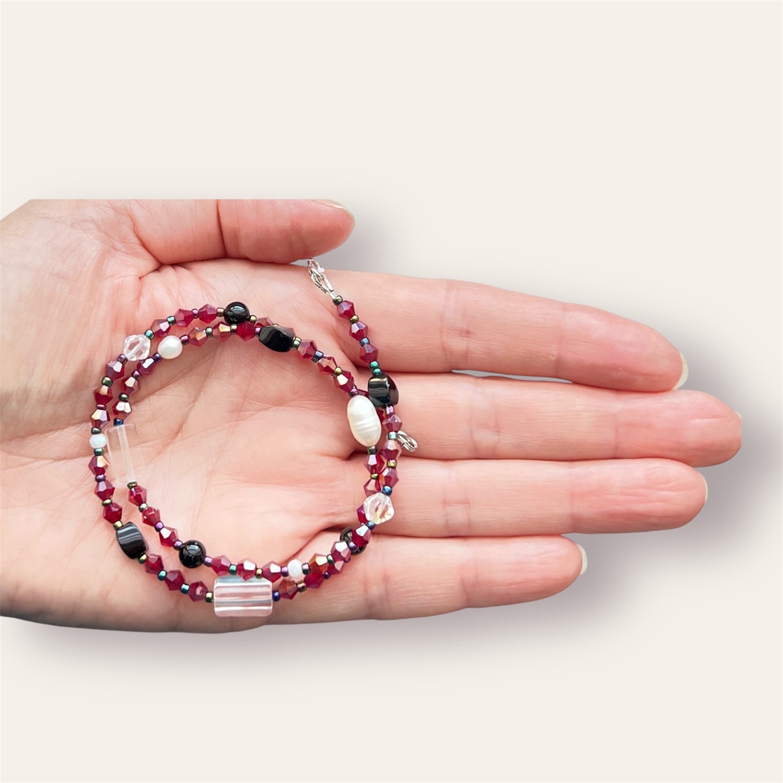 Colier argint 925 �Red mix - bijuterii - coliere - coliere din pietre semiprețioase - Artynos.ro