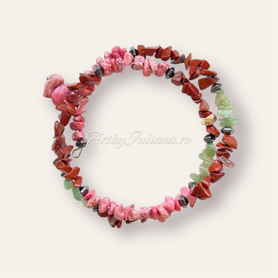 Brățară handmade pietre semiprețioase Grădină de primăvară - bijuterii - brățări - brățări din pietre semiprețioase - Artynos.ro