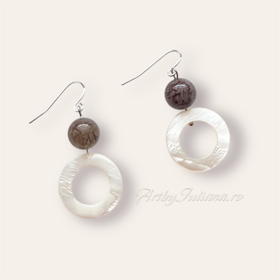 Cercei argint și pietre semiprețioase Confluen�ă - bijuterii - cercei - cercei din pietre semiprețioase - Artynos.ro