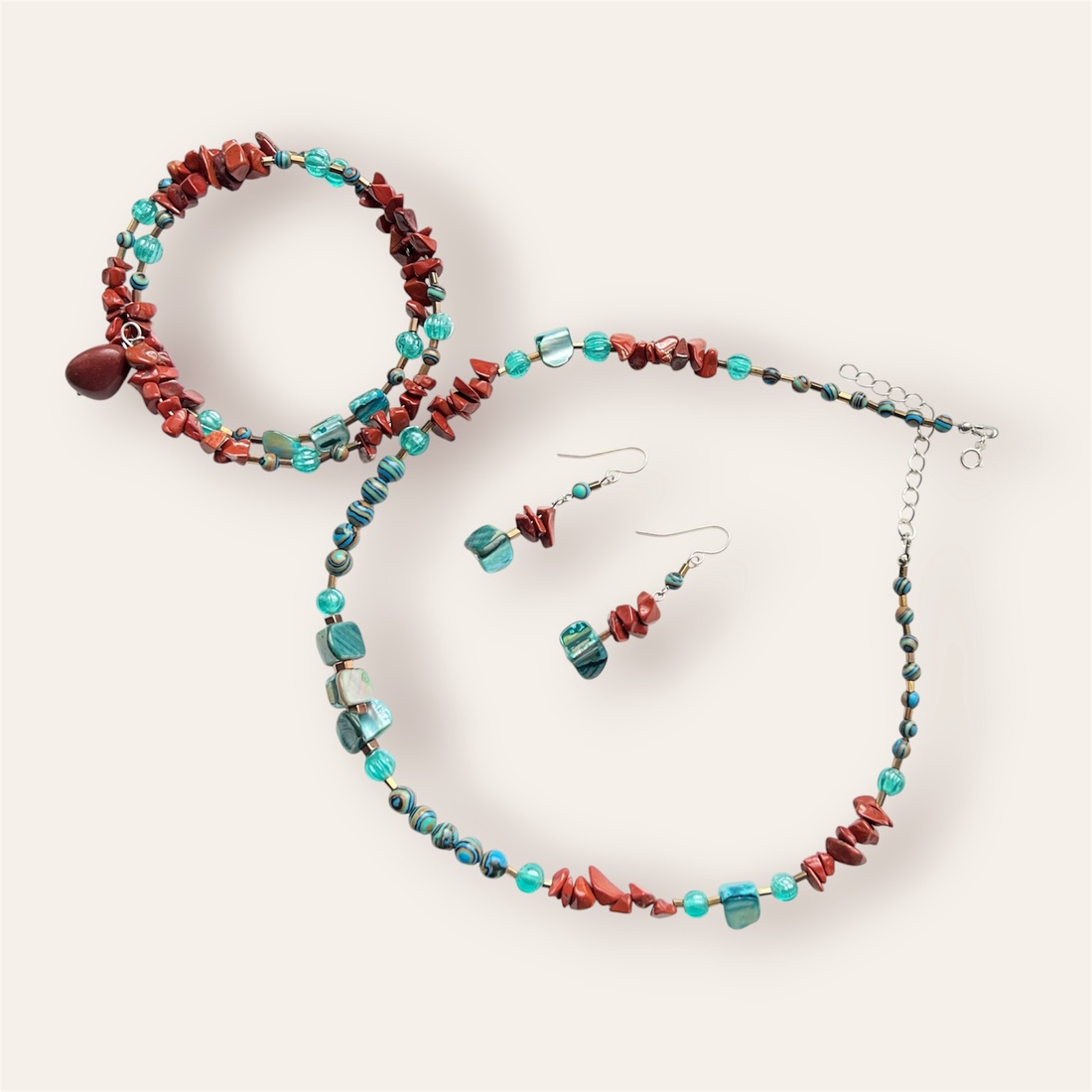 Set handmade argint și pietre semiprețioase Vis de vacanță (3 piese) - bijuterii - seturi de bijuterii - Artynos.ro
