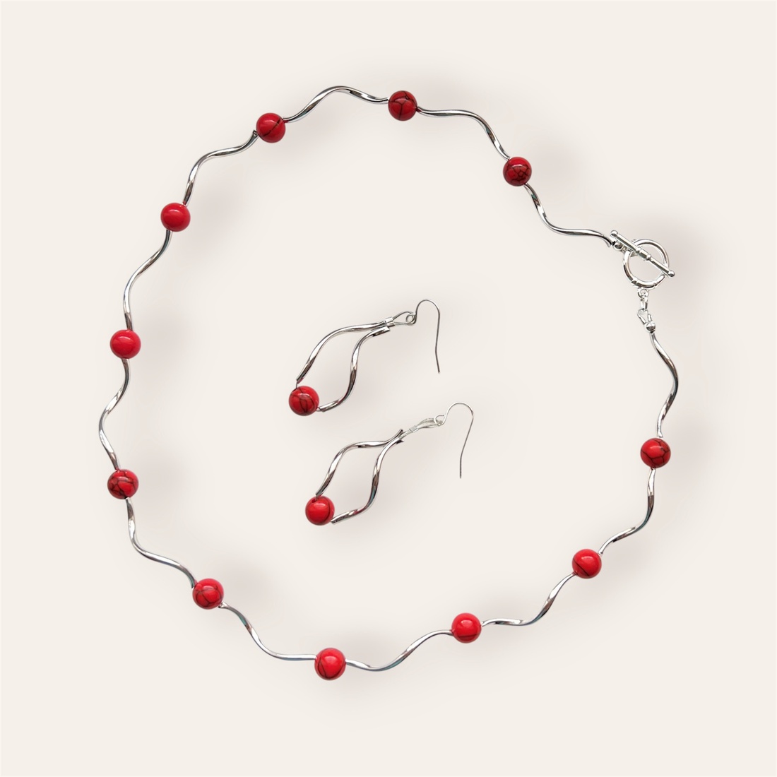 Set handmade cu pietre semipretioase Gânduri răsucite - bijuterii - seturi de bijuterii - Artynos.ro
