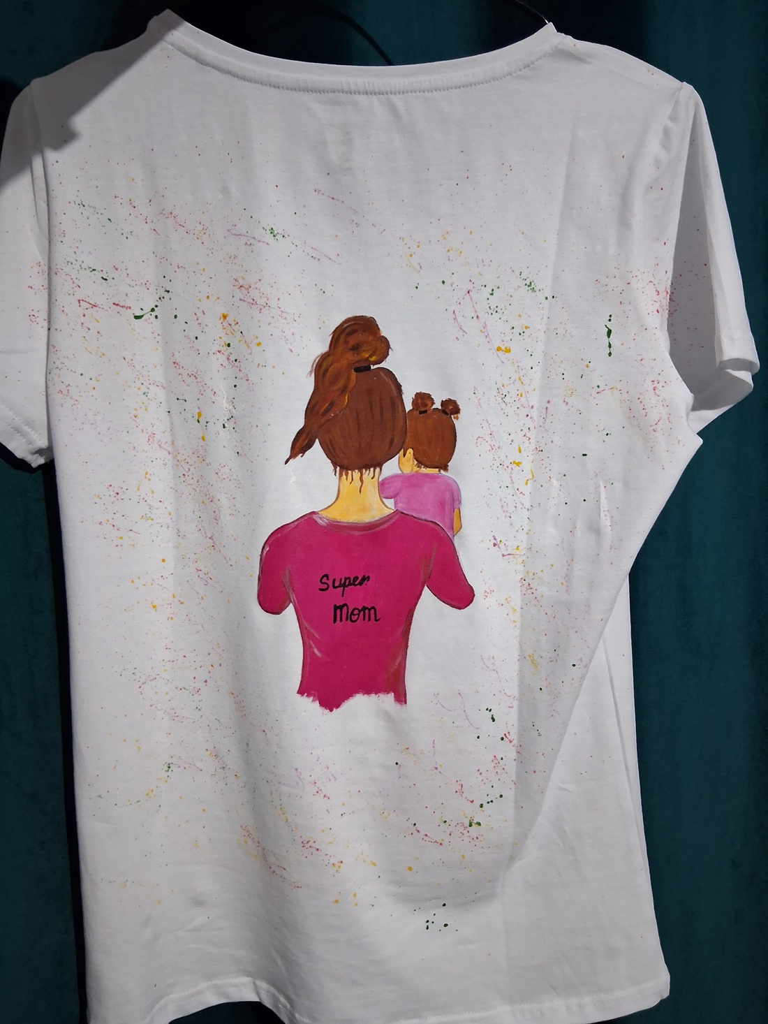 Tricou pictat manual - îmbrăcăminte și modă - set de perechi - set mamă-fiică (haine, accesorii) - Artynos.ro