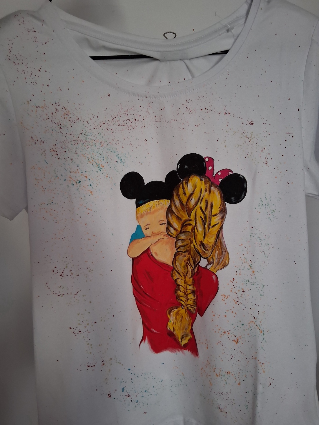 Tricou pictat manual - îmbrăcăminte și modă - set de perechi - set mamă-fiică (haine, accesorii) - Artynos.ro