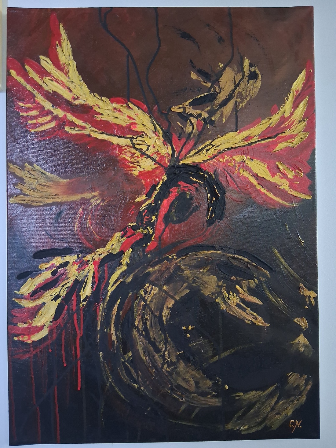Tablou abstract-Phoenix bird - casă & stil de viață - decorațiuni de casă - decorațiuni de pereți - tablou cu licheni - Artynos.ro