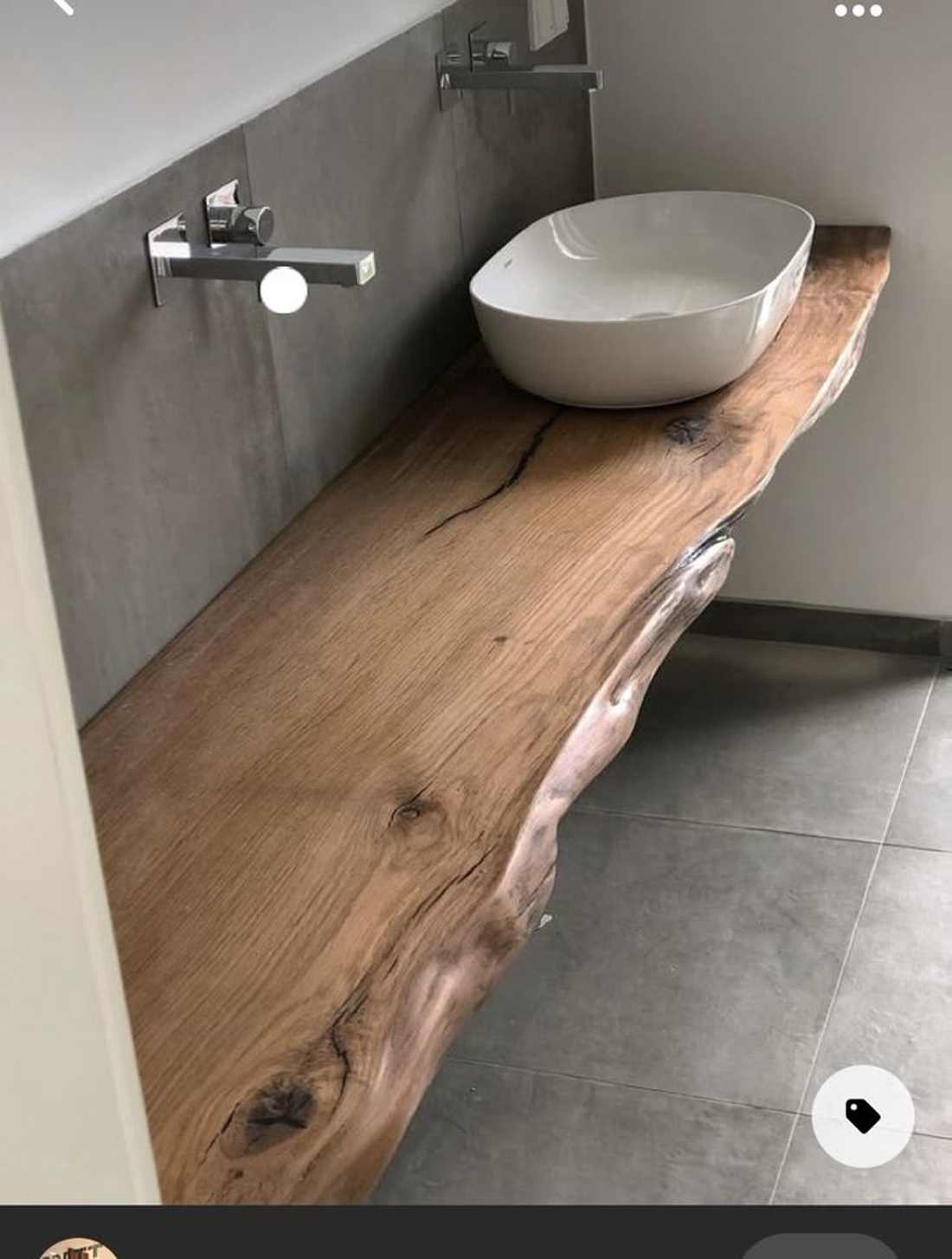 Blat lavoar lemn masiv cu margini naturale � blat rustic pentru baie, mobilier baie handmade - casă & stil de viață - mobilier artizanal - alt mobilier - Artynos.ro