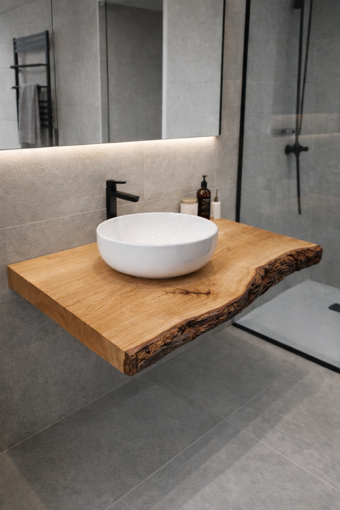 Blaturi de baie, lemn masiv de stejar � blat pentru lavoar, blat rustic modern - casă & stil de viață - mobilier artizanal - alt mobilier - Artynos.ro