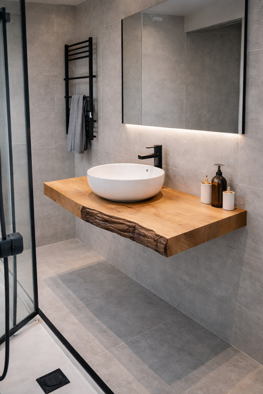 Blaturi de baie, lemn masiv de stejar � blat pentru lavoar, blat rustic modern - casă & stil de viață - mobilier artizanal - alt mobilier - Artynos.ro