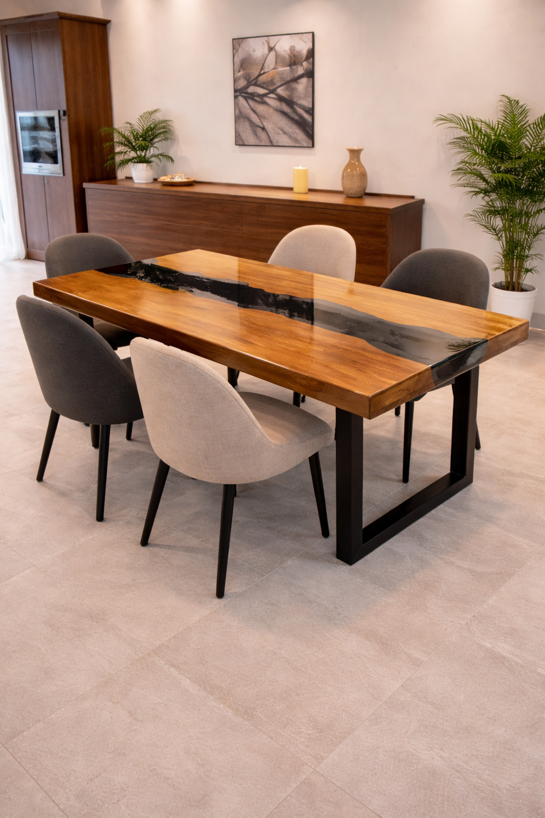 Masă din lemn masiv cu rășină epoxy  - casă & stil de viață - mobilier artizanal - mese - Artynos.ro