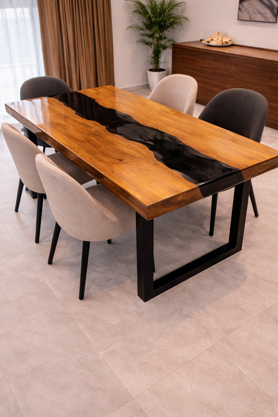 Masă din lemn masiv cu rășină epoxy  - casă & stil de viață - mobilier artizanal - mese - Artynos.ro