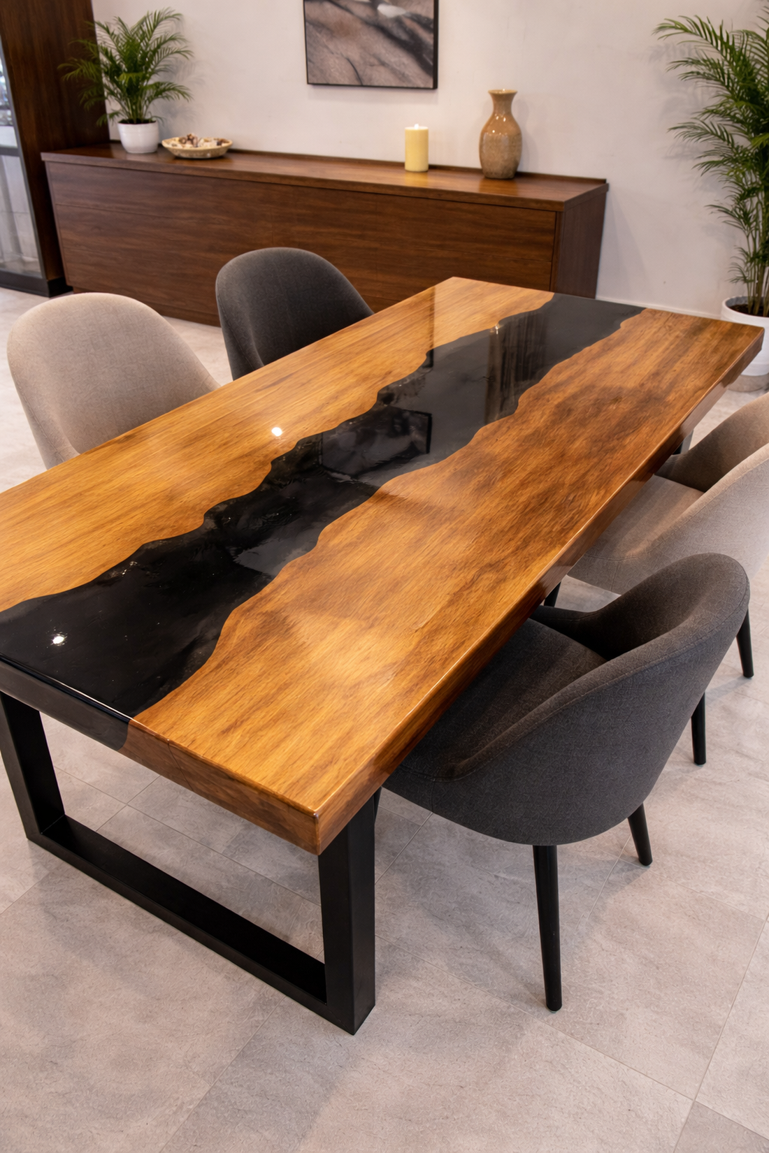 Masă din lemn masiv cu rășină epoxy  - casă & stil de viață - mobilier artizanal - mese - Artynos.ro