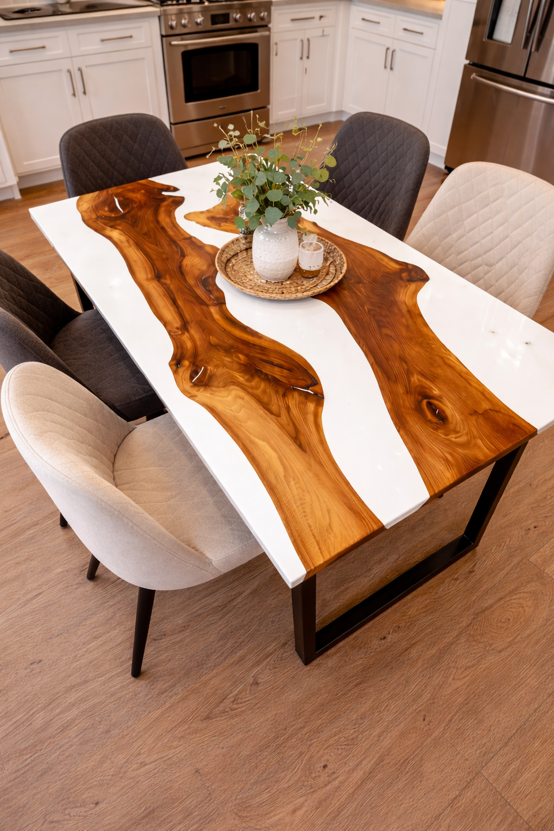 Masă din lemn masiv cu rășină epoxy  - casă & stil de viață - mobilier artizanal - mese - Artynos.ro