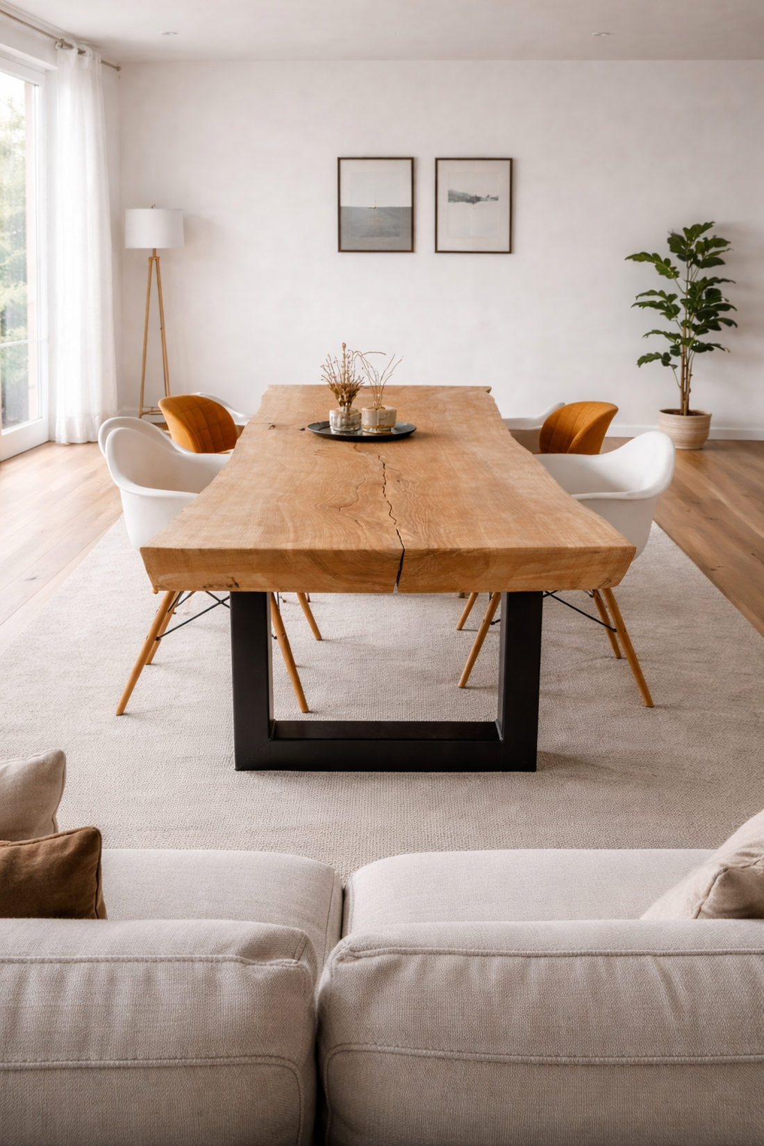 Masă bucătărie din lemn masiv cu margini naturale - 180x60x75 cm - casă & stil de viață - mobilier artizanal - mese - Artynos.ro