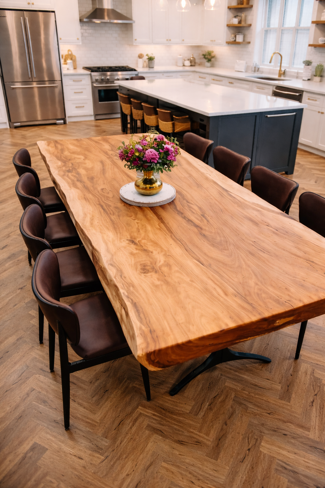 Masă bucătărie din lemn masiv de - margini live edge - casă & stil de viață - mobilier artizanal - mese - Artynos.ro