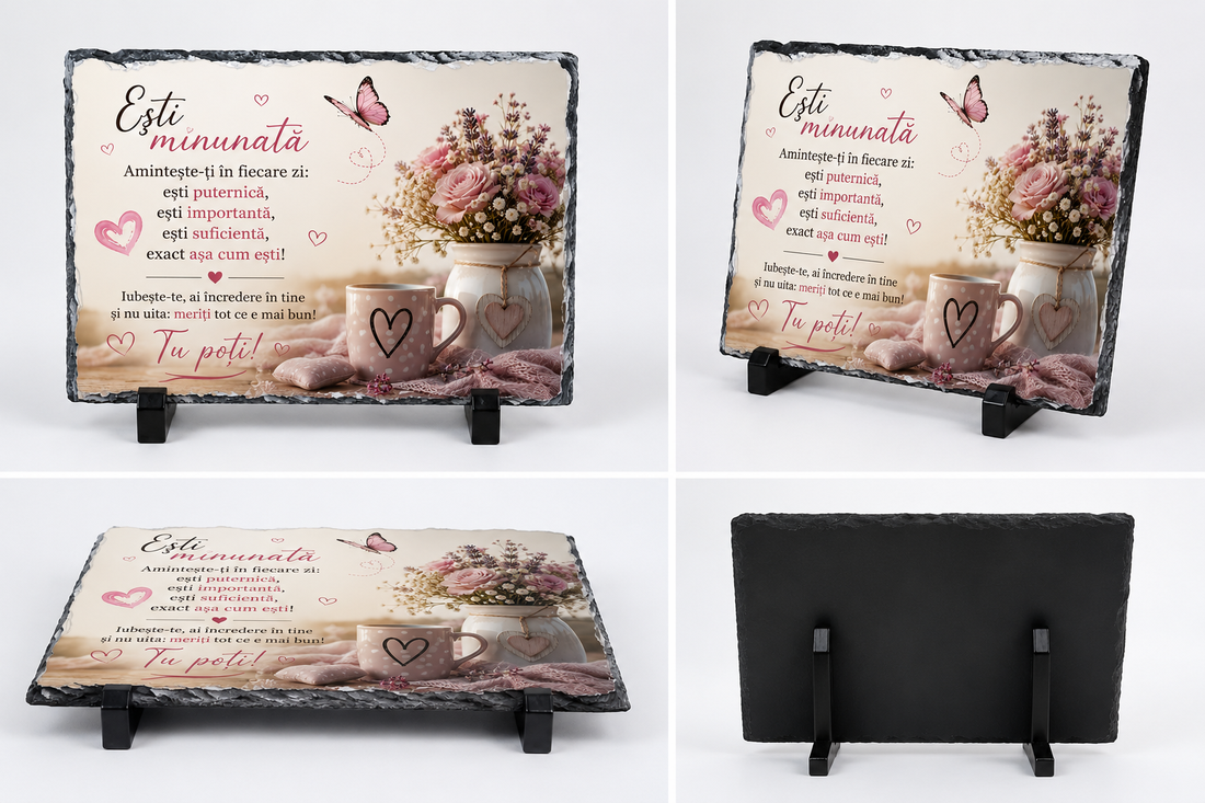 Ardezie decorativă motivațională  - casă & stil de viață - decorațiuni de casă - decorațiuni de masă și rafturi - decorațiuni de masă - Artynos.ro