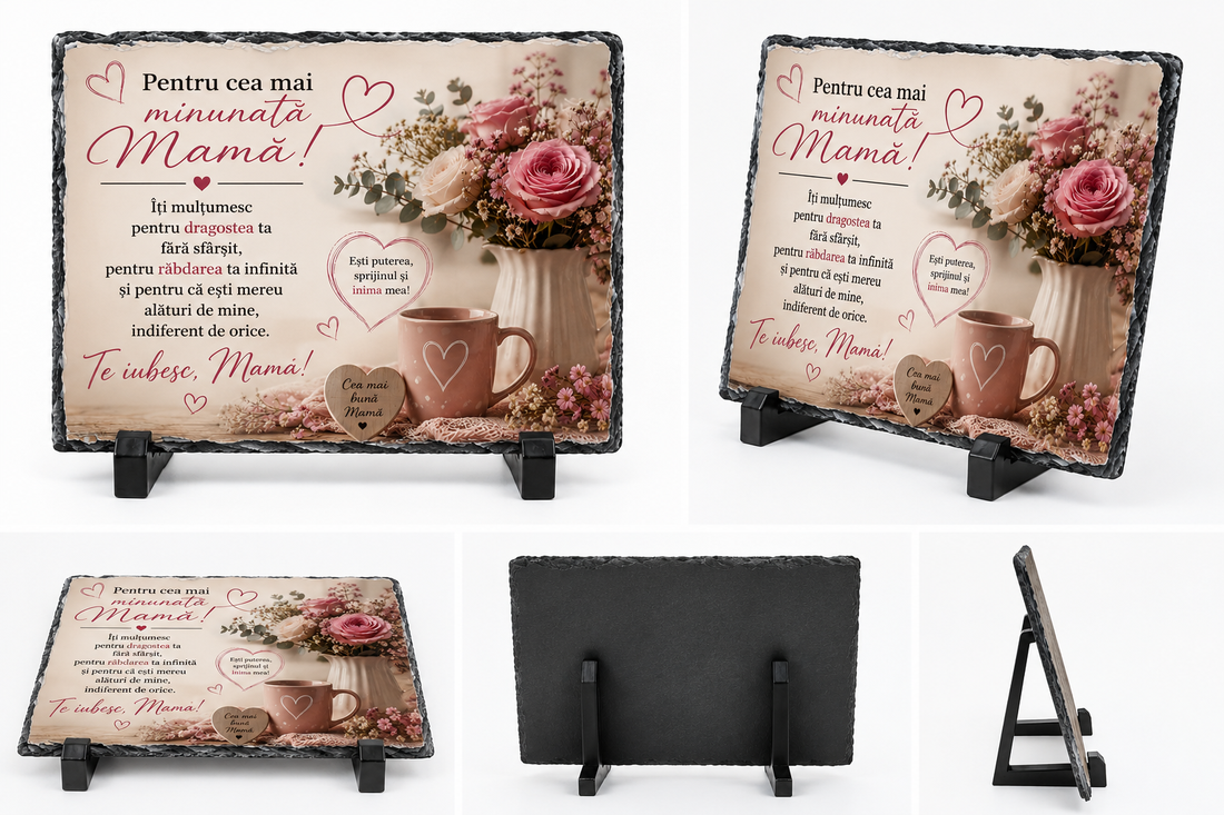 Ardezie decorativă pentru mama - casă & stil de viață - decorațiuni de casă - decorațiuni de masă și rafturi - decorațiuni de masă - Artynos.ro