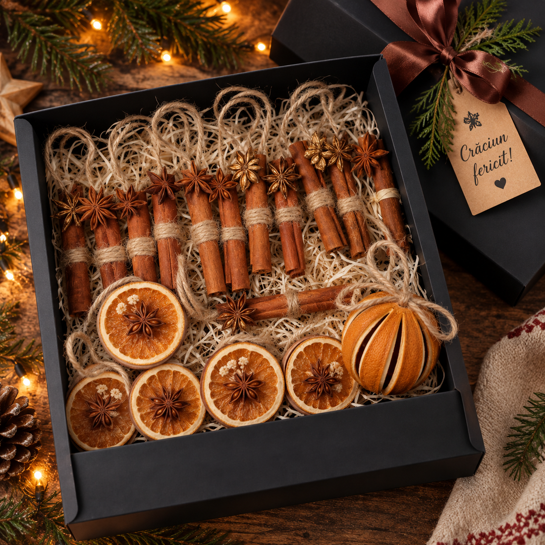 Set decorațiuni naturale pentru brad din portocală, scorțișoară și anason � 18 sau 36 bucăți - crăciun - decorațiuni de crăciun de casă - globuri de crăciun - Artynos.ro