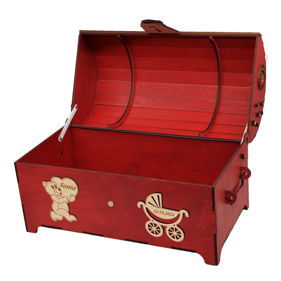 Cufar din lemn, Rosu, pentru Trusou Botez, 35x18x23 cm, lucrat manual - jucării și echipamente pentru copii - daruri de botez - Artynos.ro Cufar din lemn, Rosu, pentru Trusou Botez, 35x18x23 cm, lucrat manual - jucării și echipamente pentru copii - daruri de botez - Artynos.ro
