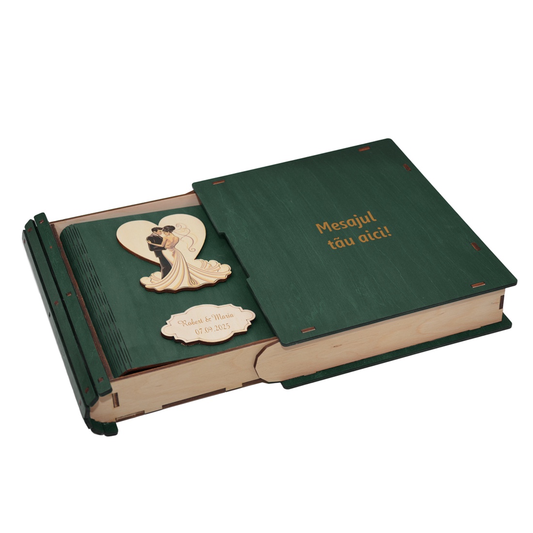 Album foto din lemn personalizat, Guestbook de nunta, Verde, A5, pix si lipici stick inclus - accesorii nuntă - amintiri și cadouri de nuntă - carte de amintiri nuntă și carte oaspeți - Artynos.ro Album foto din lemn personalizat, Guestbook de nunta, Verde, A5, pix si lipici stick inclus - accesorii nuntă - amintiri și cadouri de nuntă - carte de amintiri nuntă și carte oaspeți - Artynos.ro