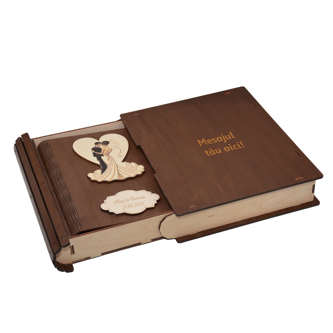 Album foto din lemn personalizat, Guestbook de nunta, Maro, A5, pix si lipici stick inclus - accesorii nuntă - amintiri și cadouri de nuntă - carte de amintiri nuntă și carte oaspeți - Artynos.ro Album foto din lemn personalizat, Guestbook de nunta, Maro, A5, pix si lipici stick inclus - accesorii nuntă - amintiri și cadouri de nuntă - carte de amintiri nuntă și carte oaspeți - Artynos.ro