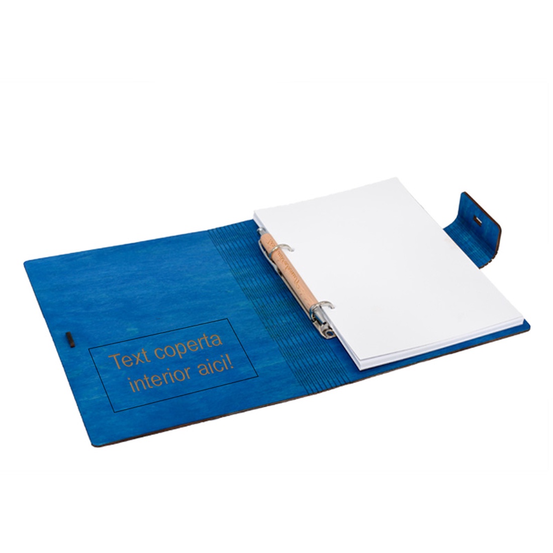 Jurnalul Meu Secret, A5, din lemn personalizat, Albastru, 100 pagini si pix din lemn inclus - casă & stil de viață - papetărie de hârtie - caiete și jurnal - Artynos.ro