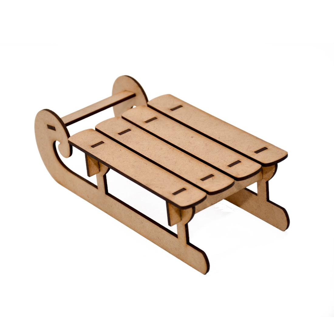 Set 2 bucati Decoratiune Craciun, saniuta din lemn  - crăciun - decorațiuni de crăciun de casă - figurine pentru pomul de crăciun - Artynos.ro