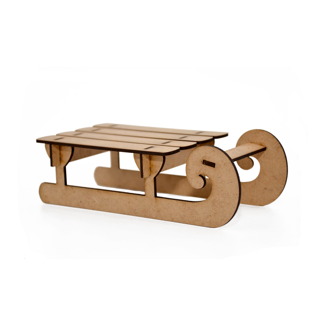 Set 2 bucati Decoratiune Craciun, saniuta din lemn  - crăciun - decorațiuni de crăciun de casă - figurine pentru pomul de crăciun - Artynos.ro