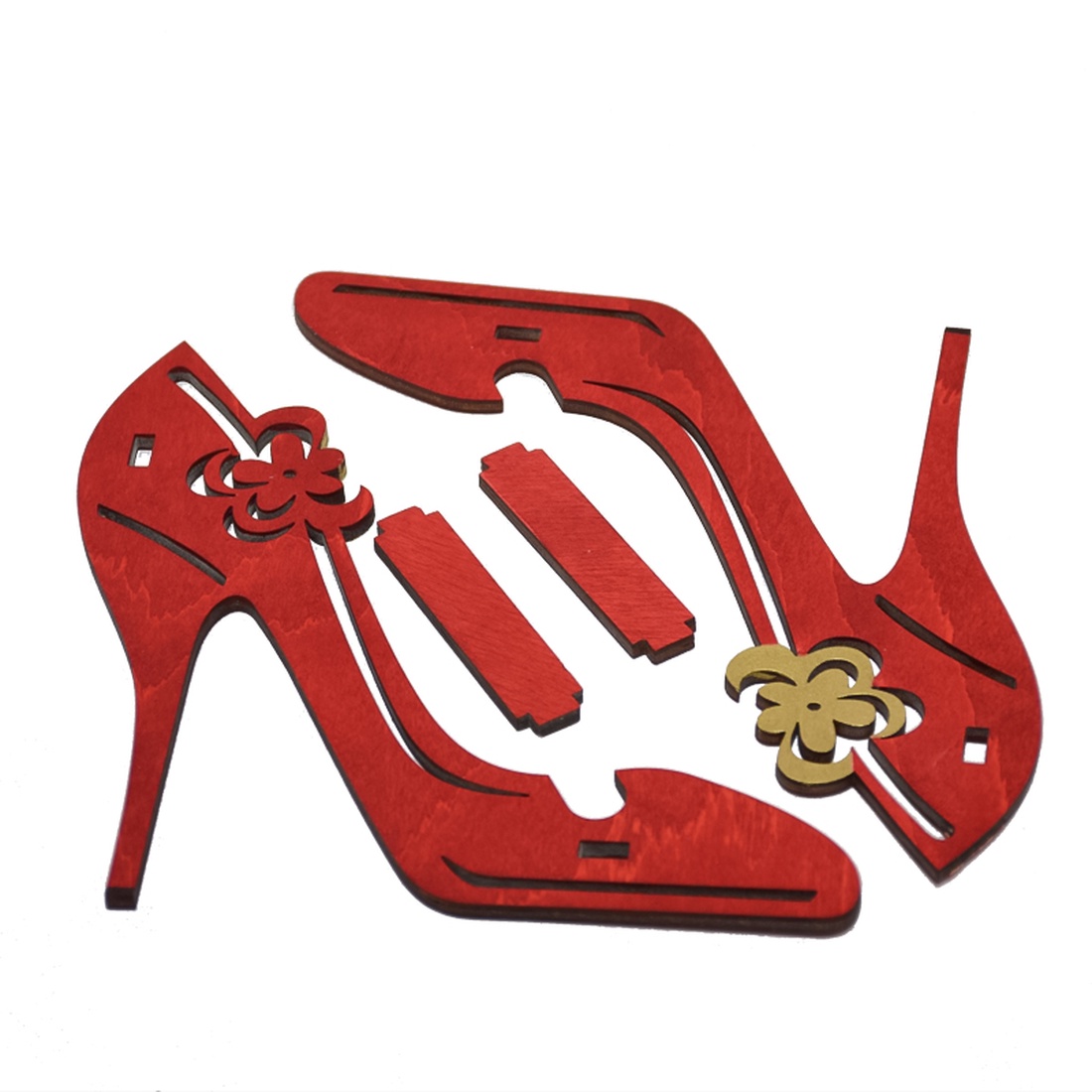 Suport telefon, Piksel, Pantofi cu toc, rosu, cu ornament auriu - casă & stil de viață - organizare & depozitare - organizator birou - Artynos.ro