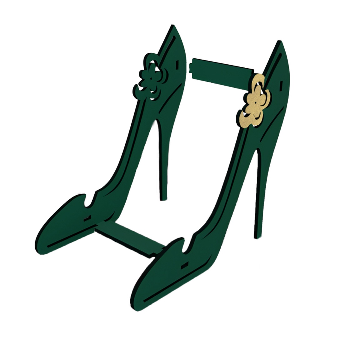 Suport telefon, Piksel, Pantofi cu toc, verde, cu ornament auriu - casă & stil de viață - organizare & depozitare - organizator birou - Artynos.ro
