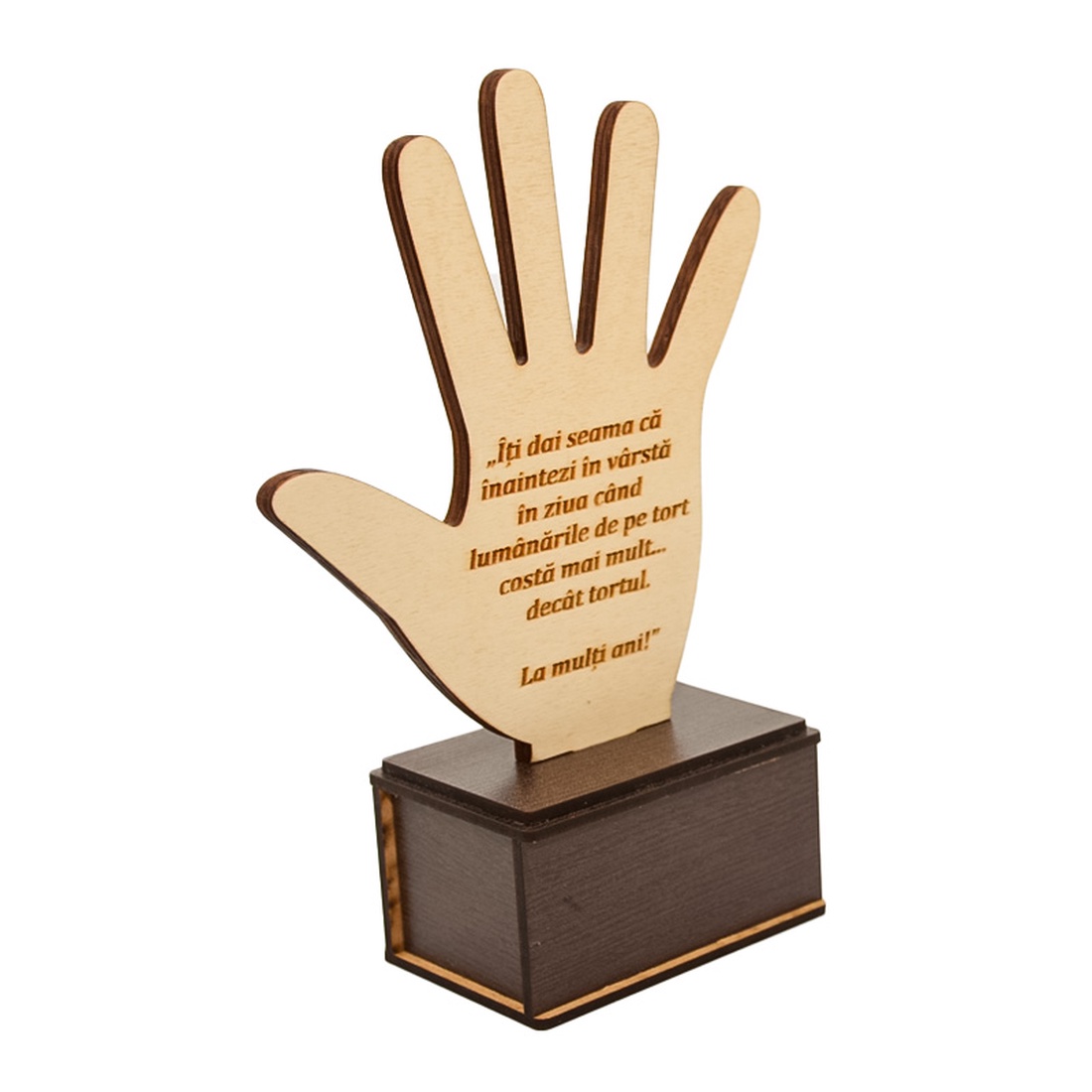 Trofeu din lemn, personalizat, cu mesaj, pe suport din HDF,  22X14 cm - casă & stil de viață - decorațiuni de casă - decorațiuni de masă și rafturi - decorațiuni de masă - Artynos.ro