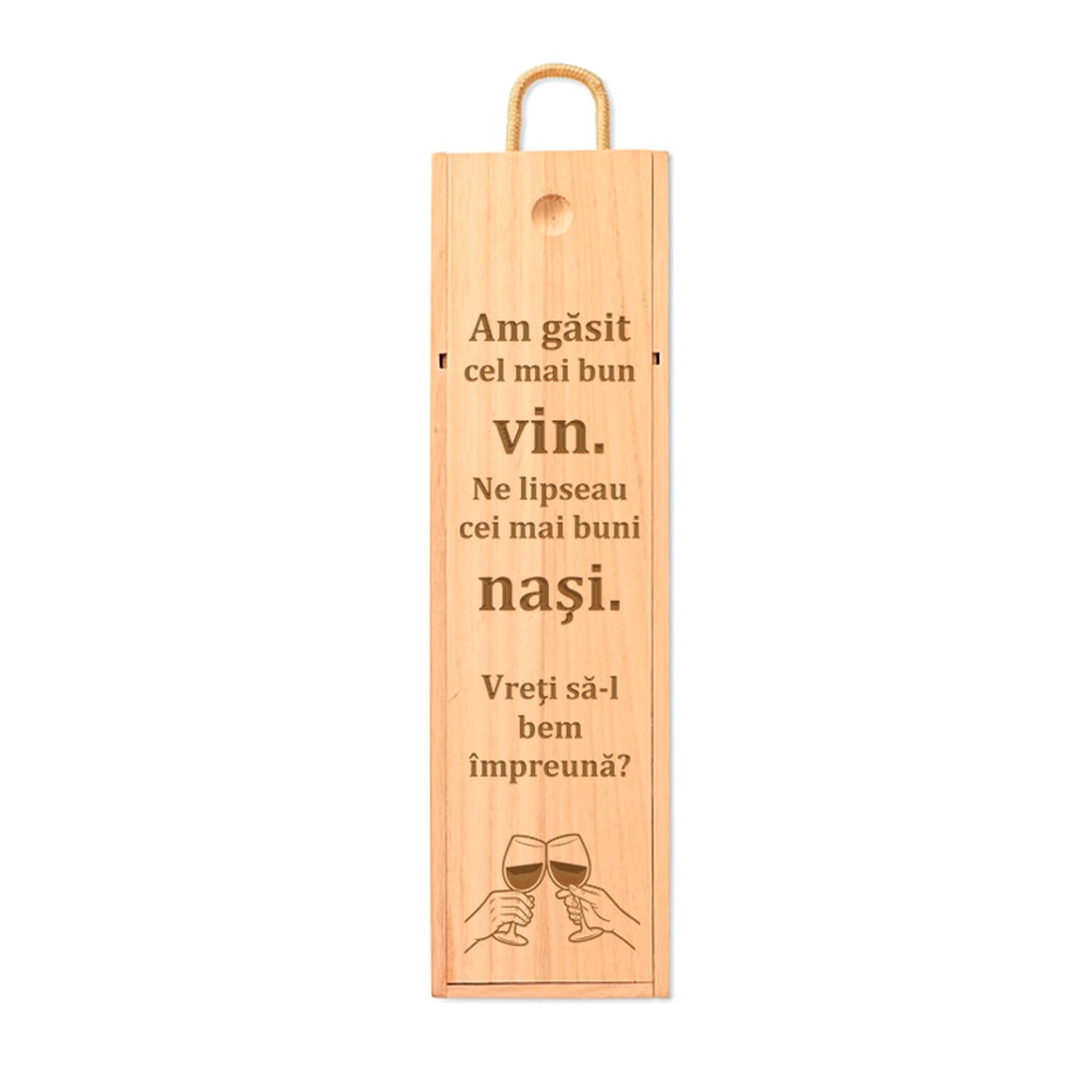 Cutie din Lemn, Piksel, pentru o sticla de Vin, cadou Nasi, cu mesaj - accesorii nuntă - amintiri și cadouri de nuntă - cadou nuntă - cutie de nuntă - Artynos.ro