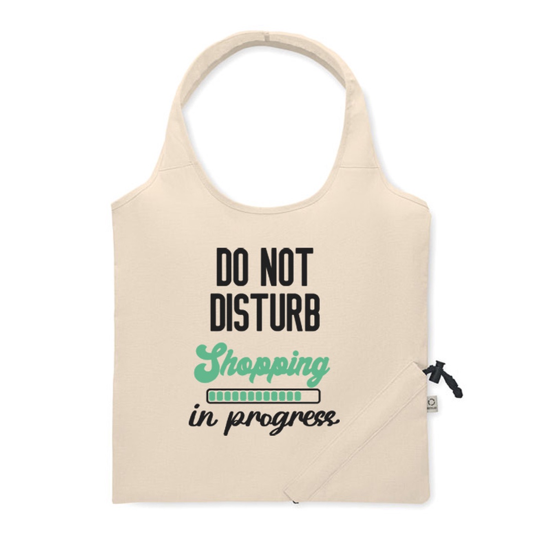 Sacosa cumparaturi in derulare, din bumbac reciclat, Piksel, pliabila M3 - genți și portofele - geantă pentru cumpărături - totebaguri - Artynos.ro