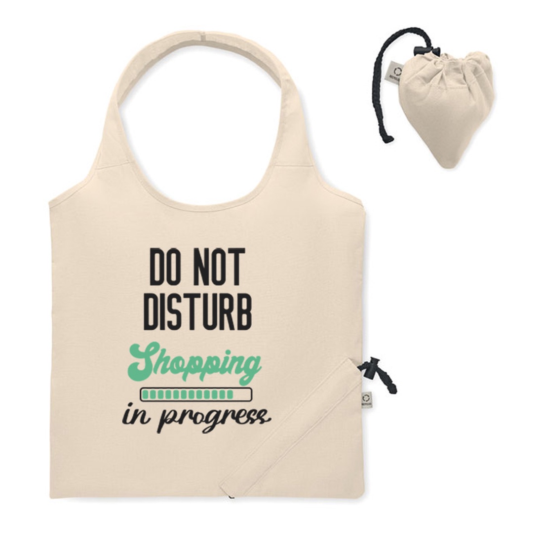 Sacosa cumparaturi in derulare, din bumbac reciclat, Piksel, pliabila M3 - genți și portofele - geantă pentru cumpărături - totebaguri - Artynos.ro