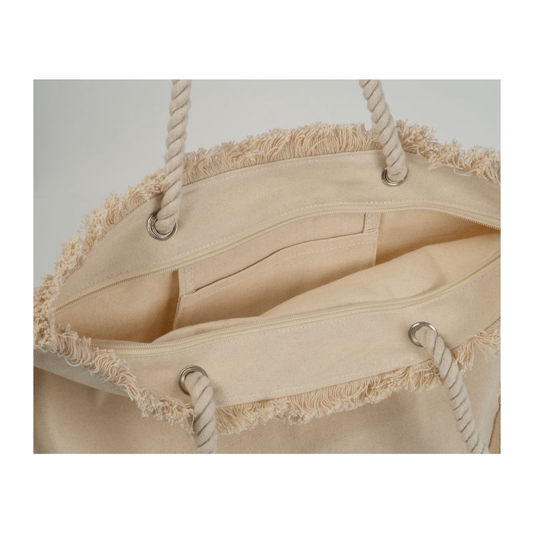 Geanta de plaja cu ciucuri, Piksel, din bumbac si baza de iuta, 48x38 cm, M1 - genți și portofele - geantă pentru cumpărături - totebaguri - Artynos.ro