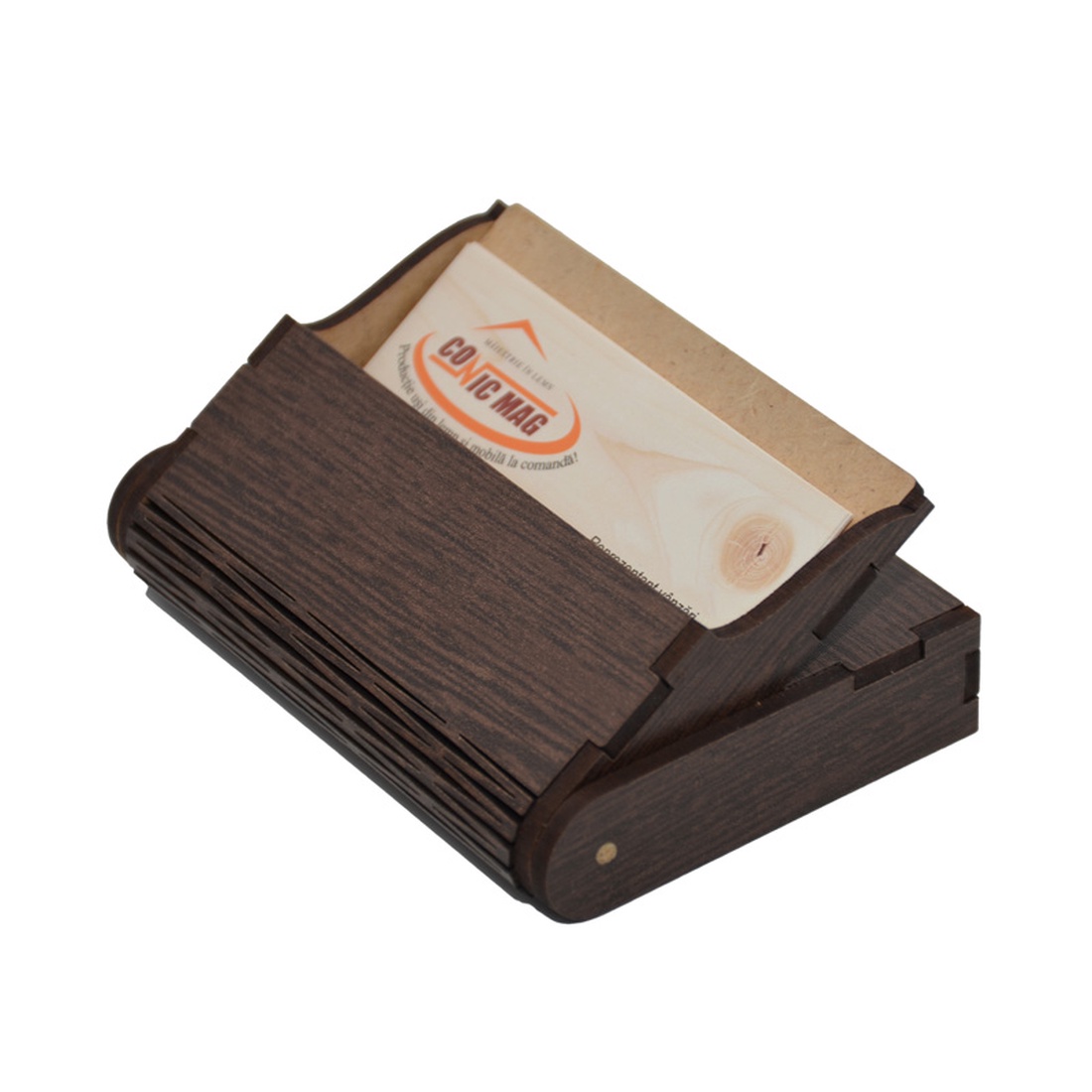 Cutie si suport carti de vizita, pentru birou, maro - casă & stil de viață - produse de papetărie - cărți de vizită - Artynos.ro