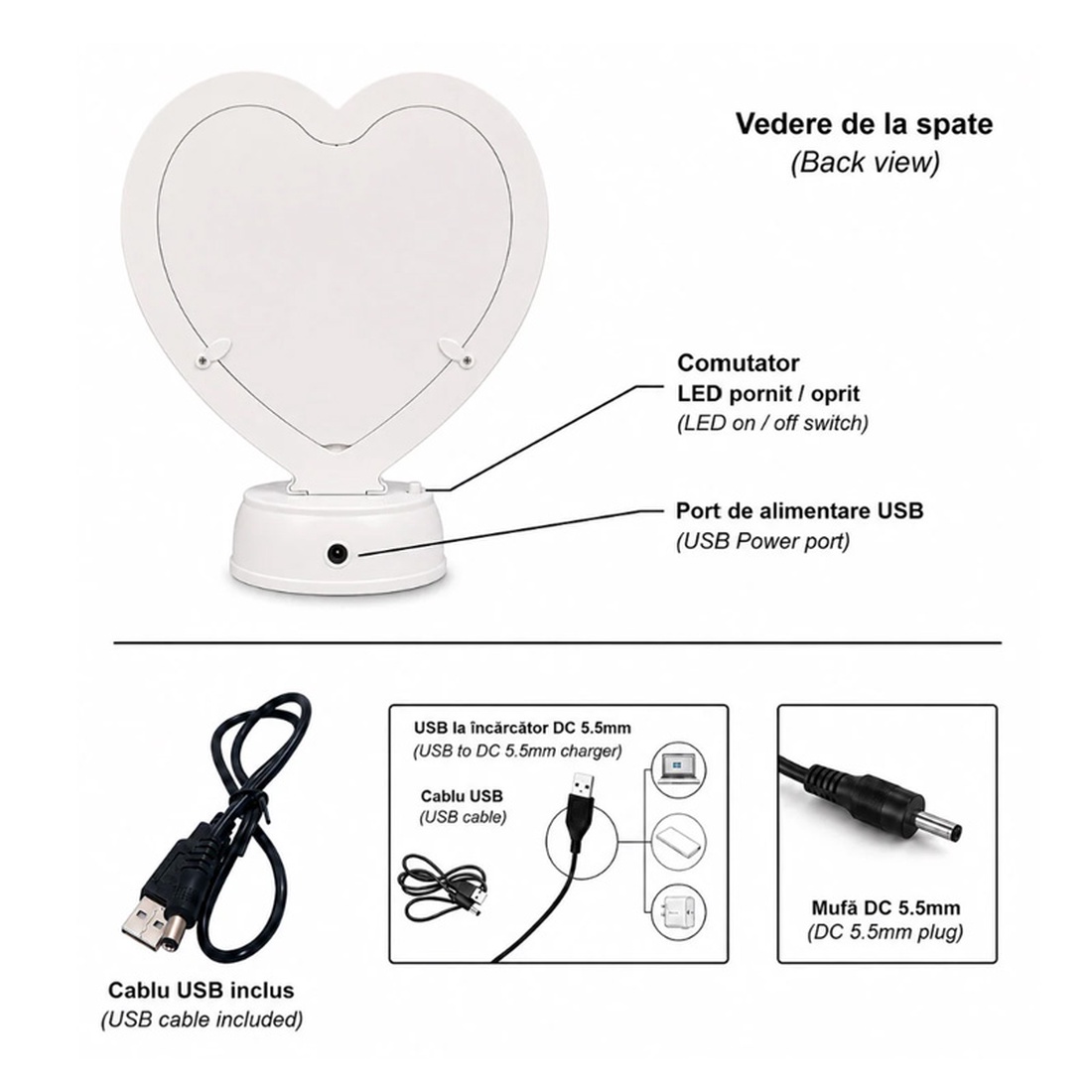 Rama foto, personalizata, Piksel, INIMA cu lumina led  - accesorii nuntă - amintiri și cadouri de nuntă - cadou nuntă - ramă foto cu pușculiță de bani - Artynos.ro