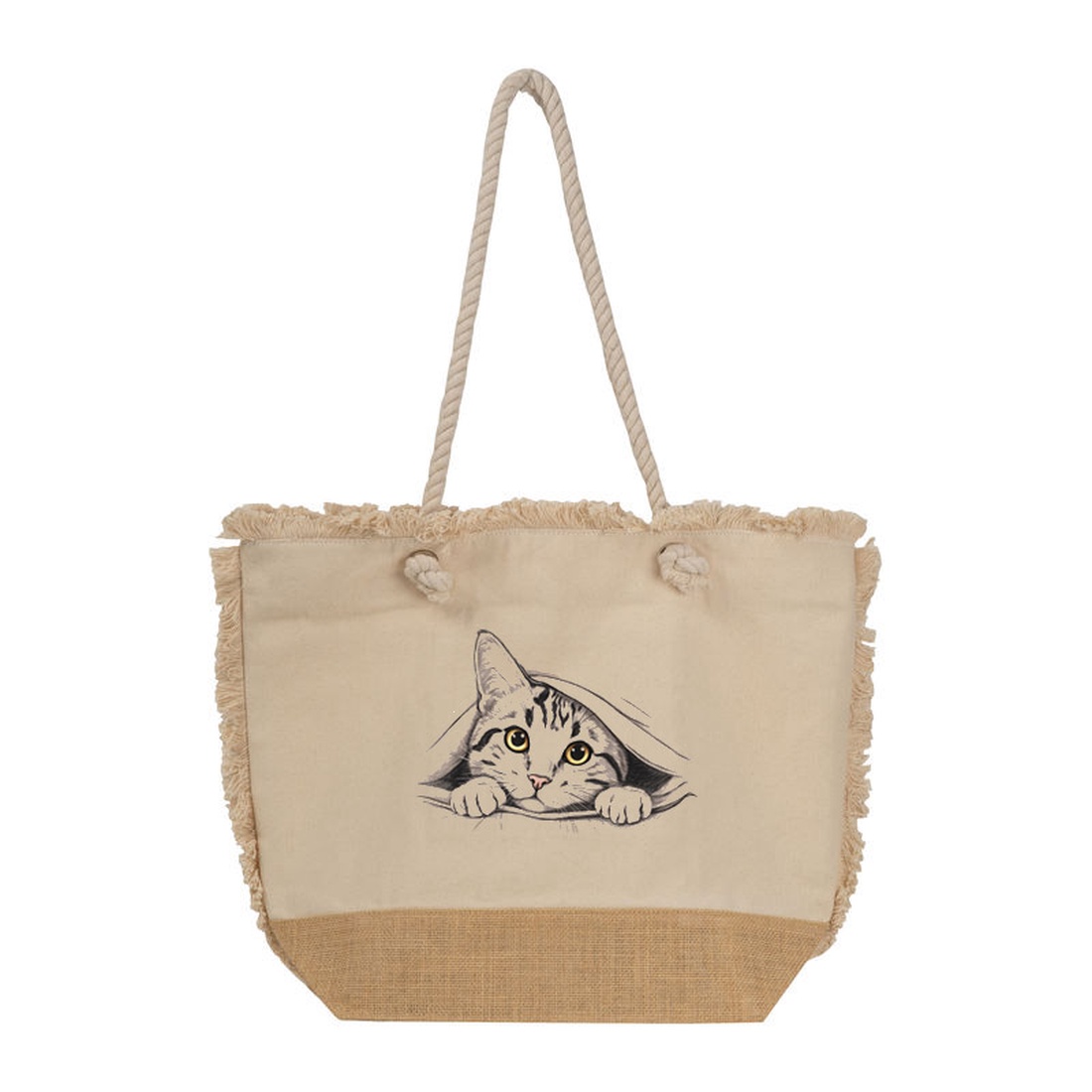 Geanta Tote Bag, Piksel, din bumbac si baza de iuta, 48x38 cm, M1 - genți și portofele - geantă pentru cumpărături - totebaguri - Artynos.ro