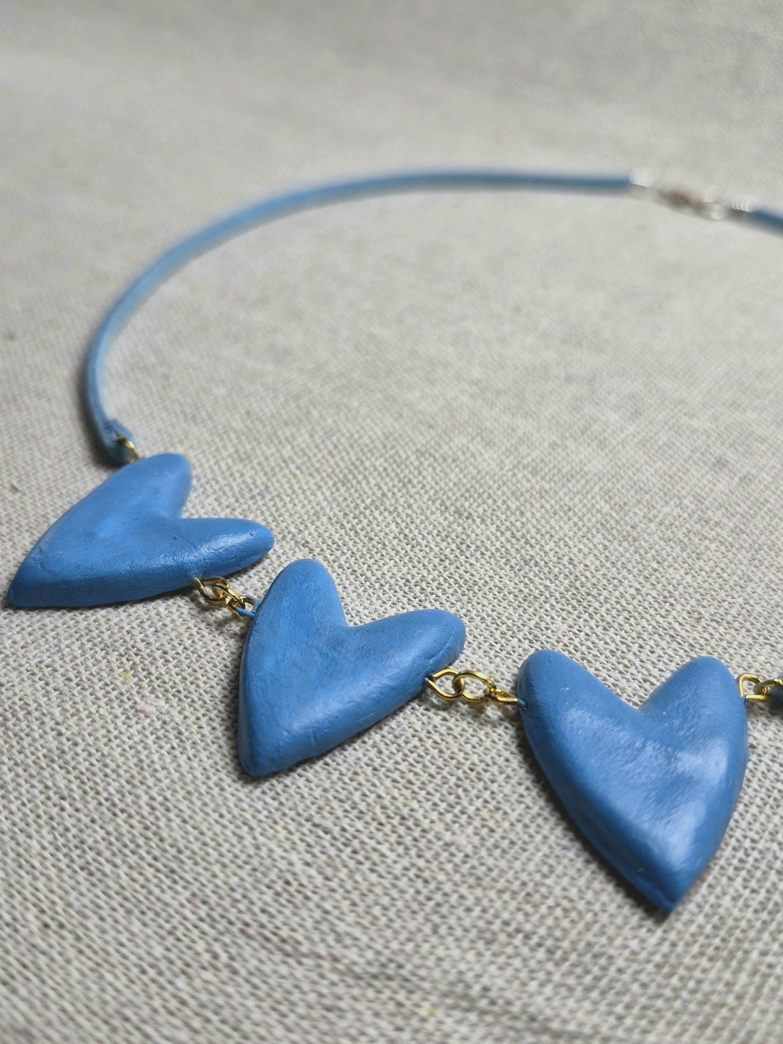 Colier Handmade King�s Blue cu Șnur Piele Întoarsă - bijuterii - coliere - coliere cu pandative - Artynos.ro