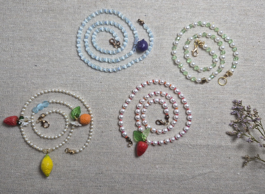 Colier cu Faux Pearls și Mărgele Verzi - bijuterii - coliere - coliere din mărgele - Artynos.ro