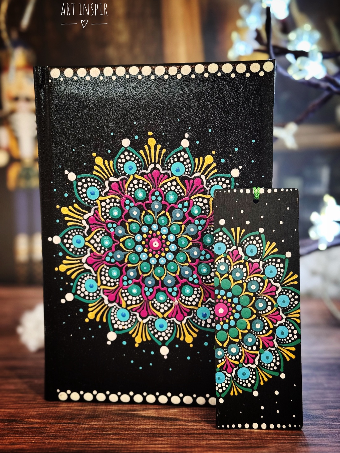 Set pictat  agendă și semn  - crăciun - cadouri de moș crăciun - cadouri de moș crăciun - Artynos.ro