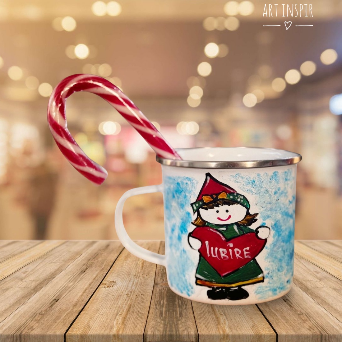 Cană pictată  - crăciun - cadouri de moș crăciun - cadouri de moș crăciun - Artynos.ro
