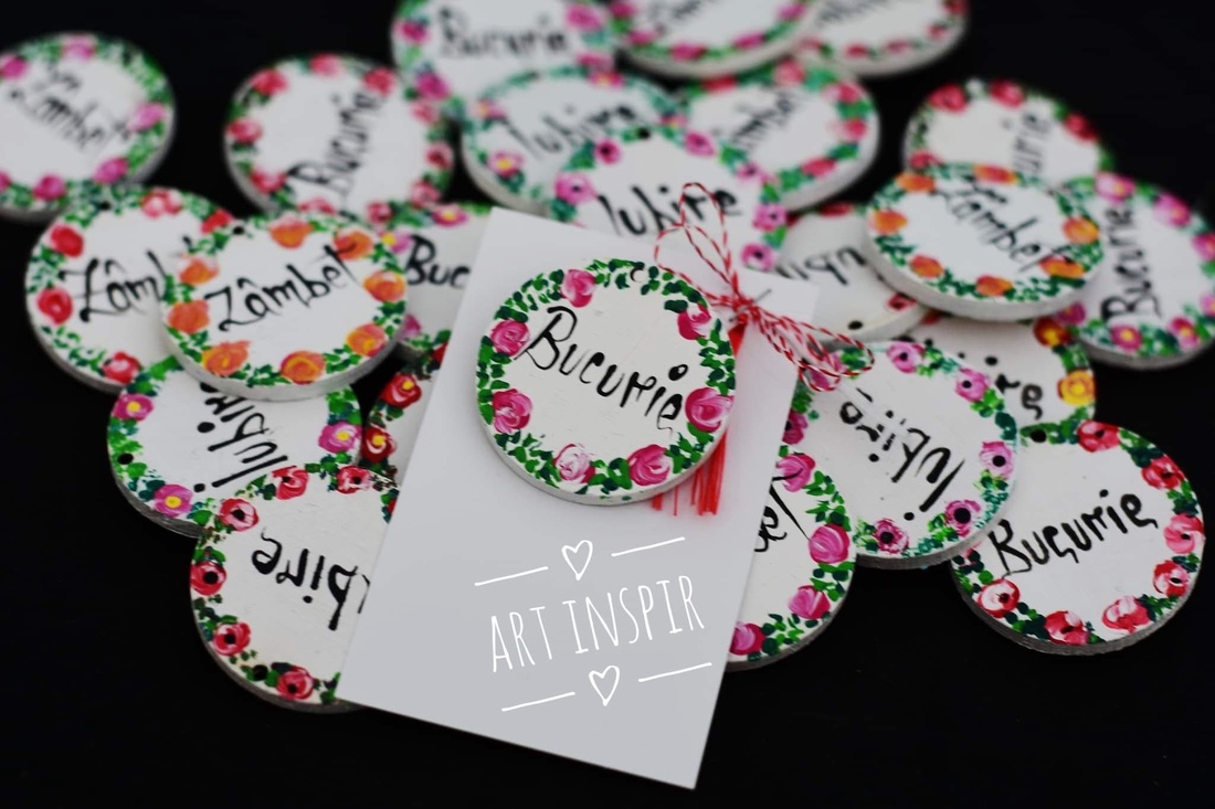 Mărțișor pictat  - bijuterii - mărțișor - Artynos.ro