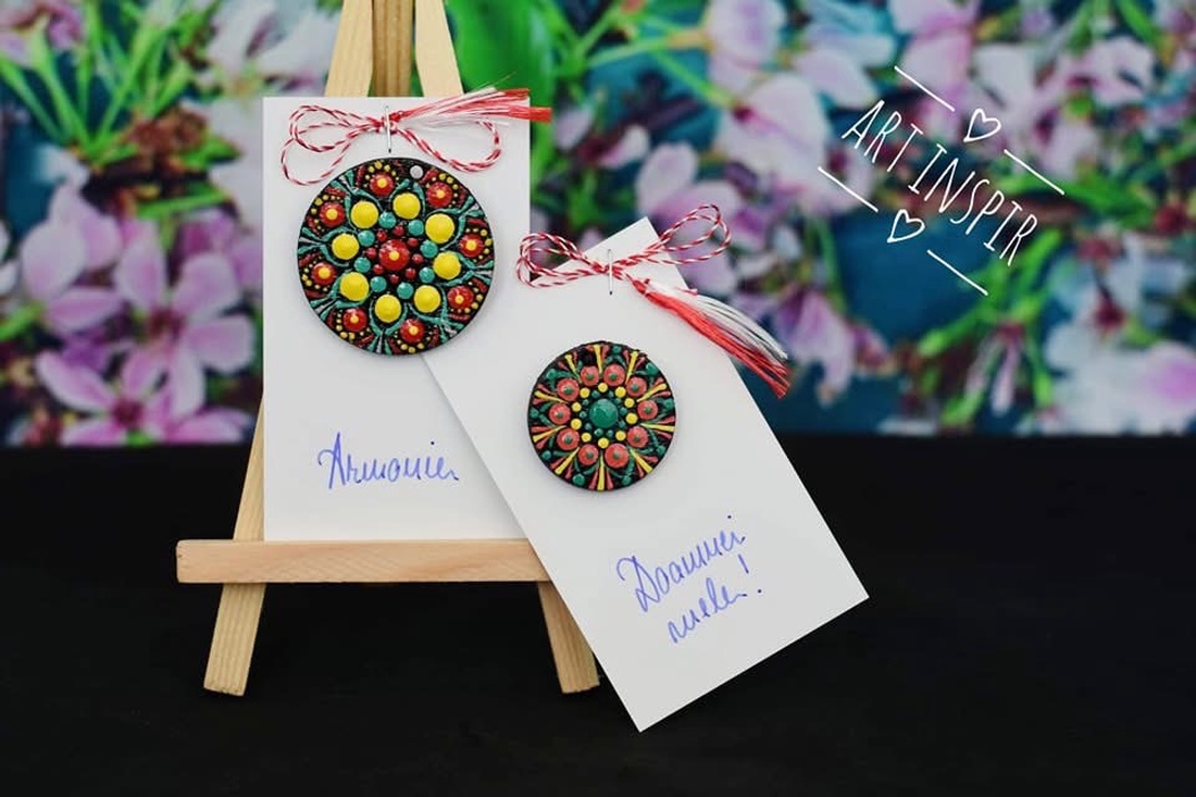 Mărțișor pictat  - bijuterii - mărțișor - Artynos.ro