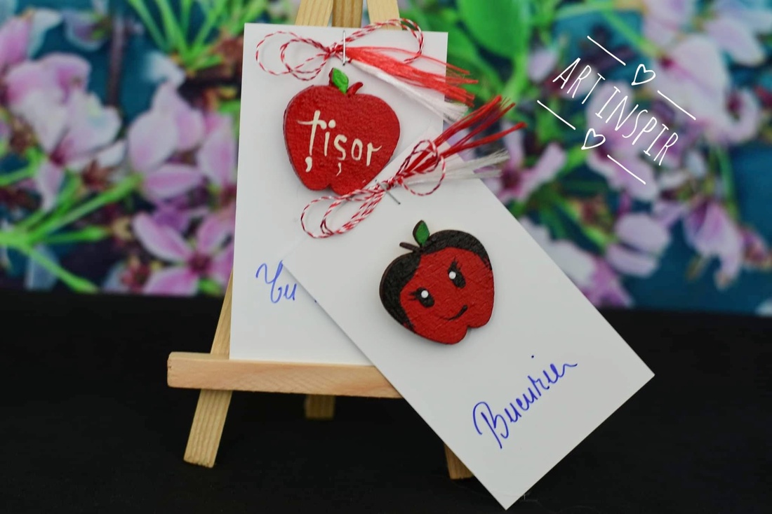 Mărțișor pictat  - bijuterii - mărțișor - Artynos.ro