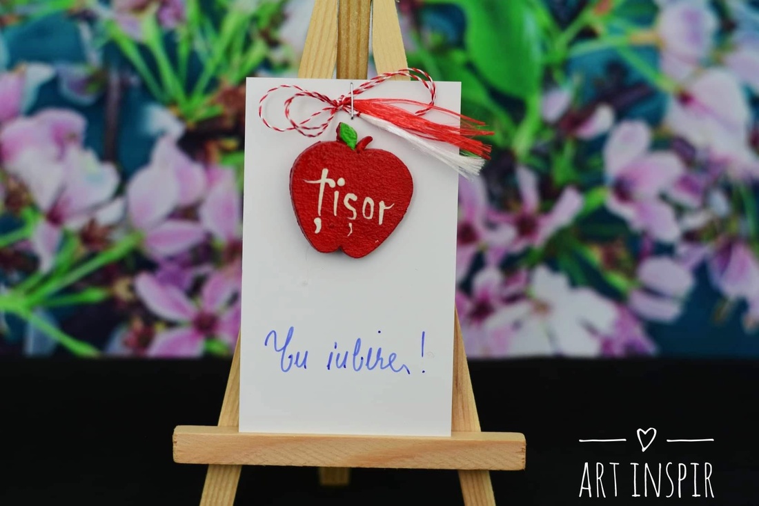 Mărțișor pictat  - bijuterii - mărțișor - Artynos.ro