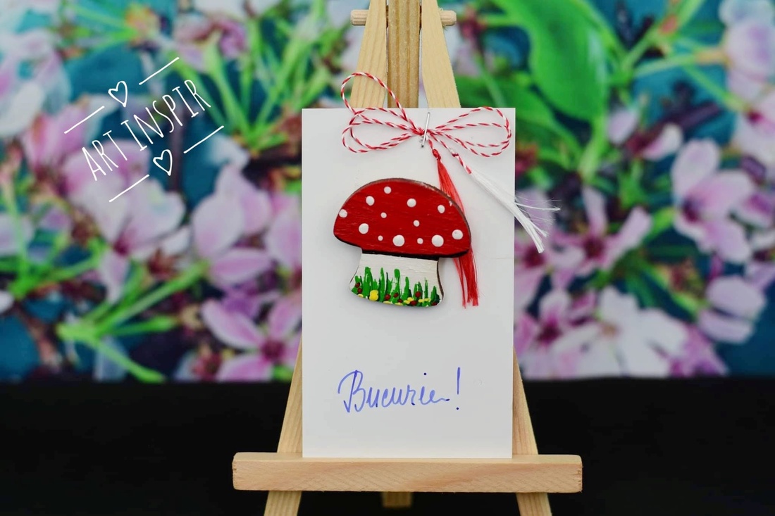 Mărțișor pictat  - bijuterii - mărțișor - Artynos.ro